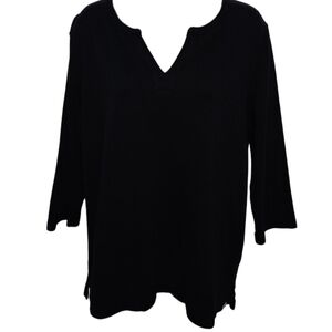 Orvis V-Neck Pima Cotton 3/4 Sleeve Top